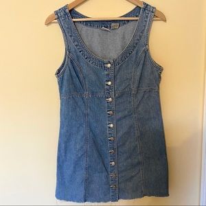 GAP Vintage Denim Distressed Button Front Jumper